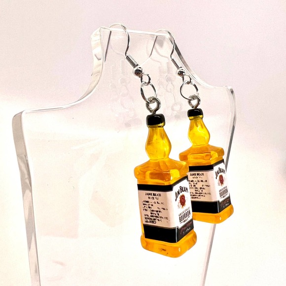 Jim Bean Earrings - Alcohol Earrings - Bourbon Earrings - Party Earrings - Picture 5 of 10